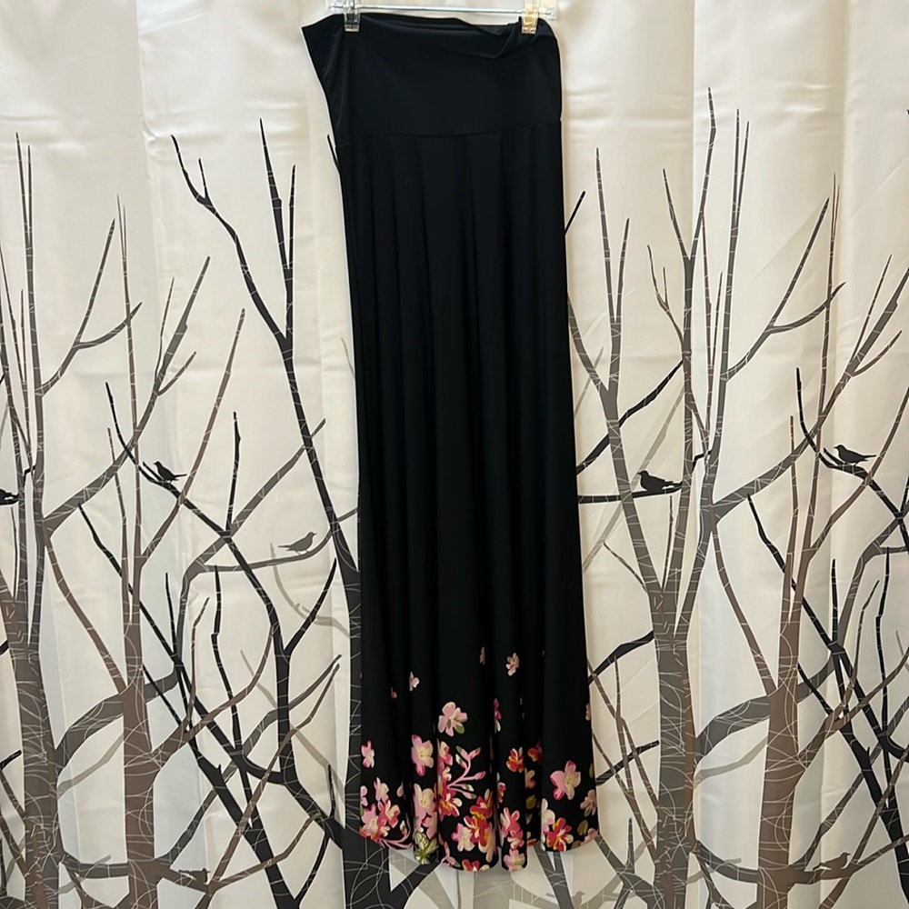 $15 - Lularoe maxi type skirt, XXS black with beautiful flowers & butterflies